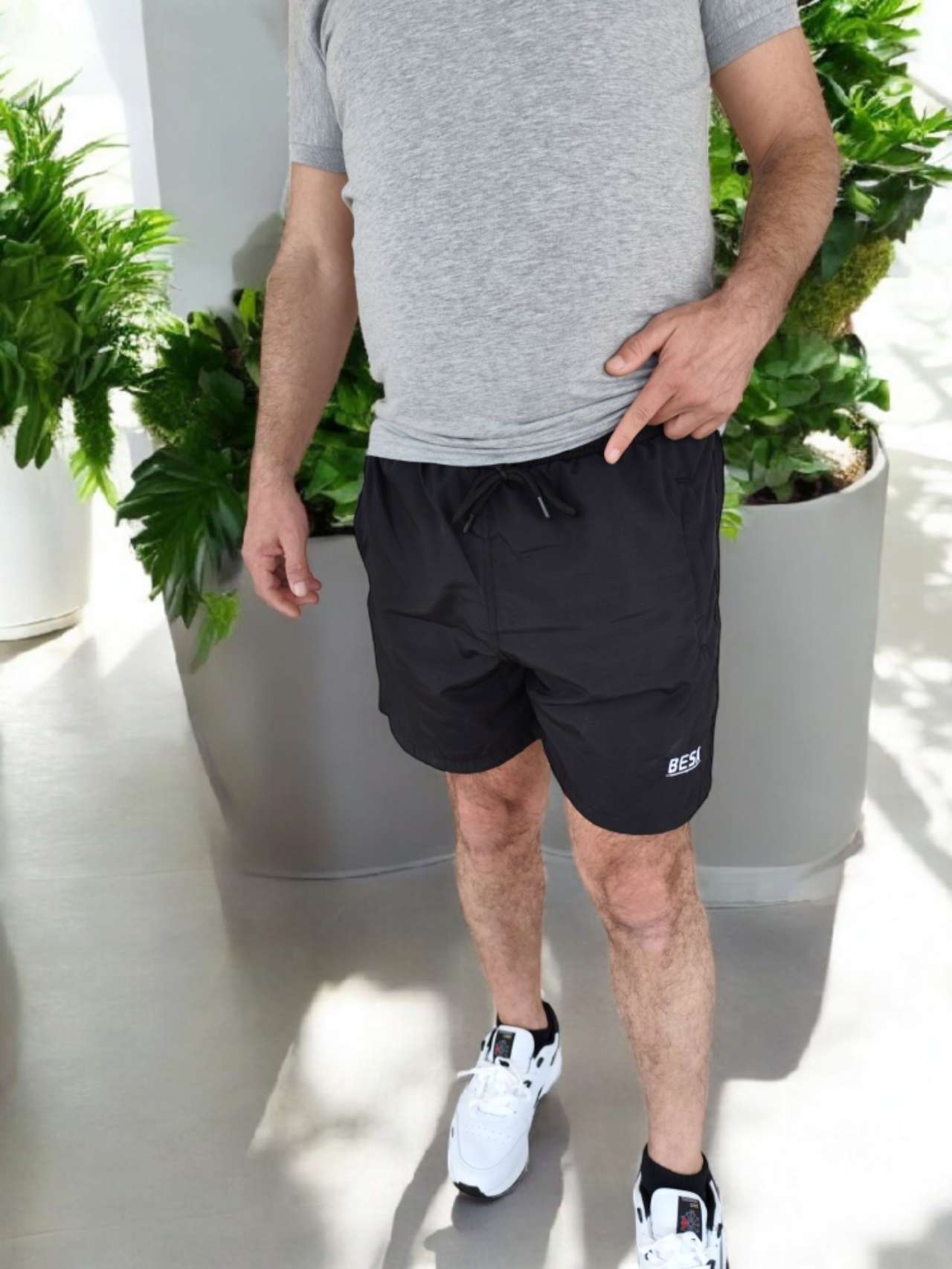Besa Polo Yaka Fit Likralı Soft Premium Kumaş Gri T-Shirt - Görsel 5