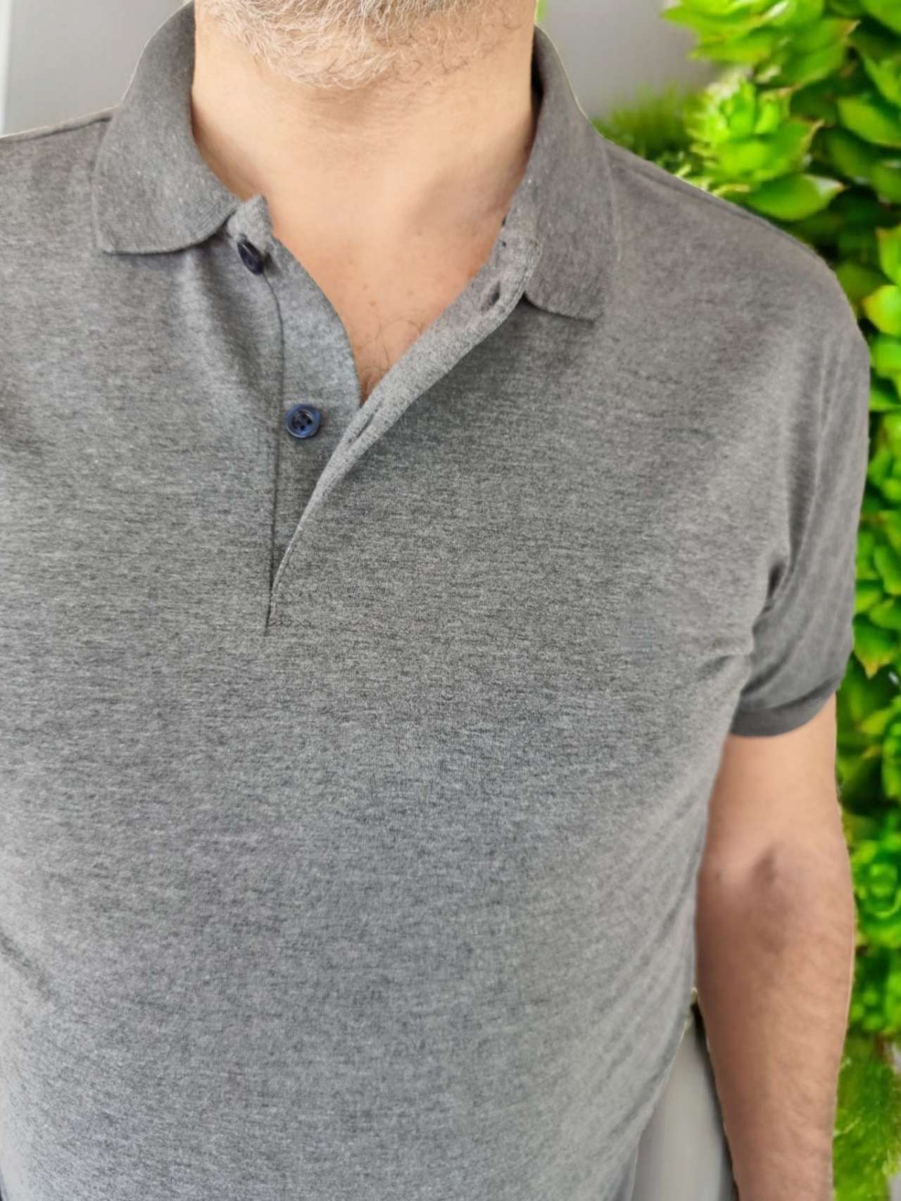 Besa Polo Yaka Fit Likralı Soft Premium Kumaş Koyu Gri T-Shirt - Görsel 3
