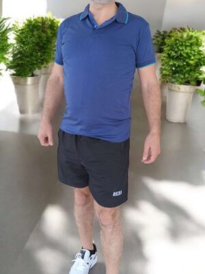 Besa Polo Yaka Fit Likralı Soft Premium Kumaş Lacivert T-Shirt