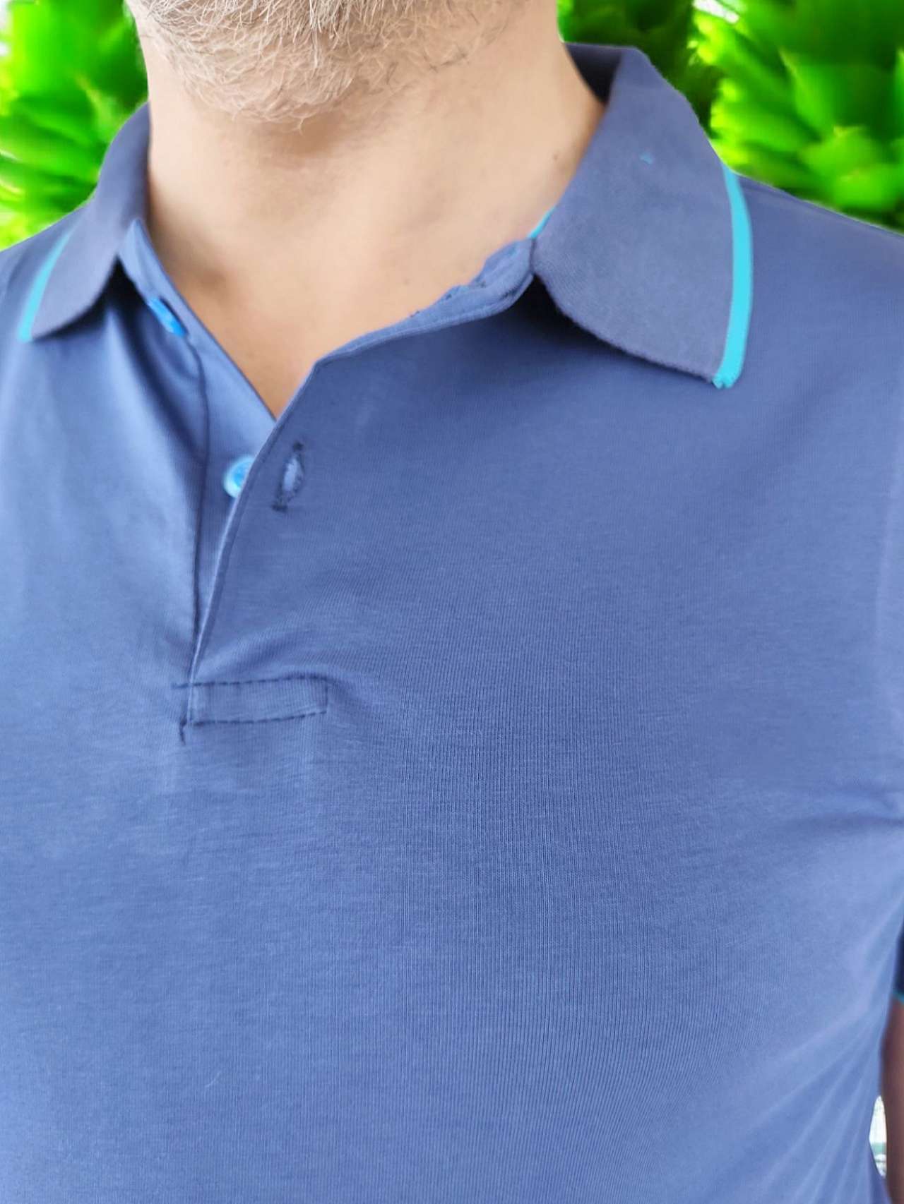 Besa Polo Yaka Fit Likralı Soft Premium Kumaş Lacivert T-Shirt - Görsel 5