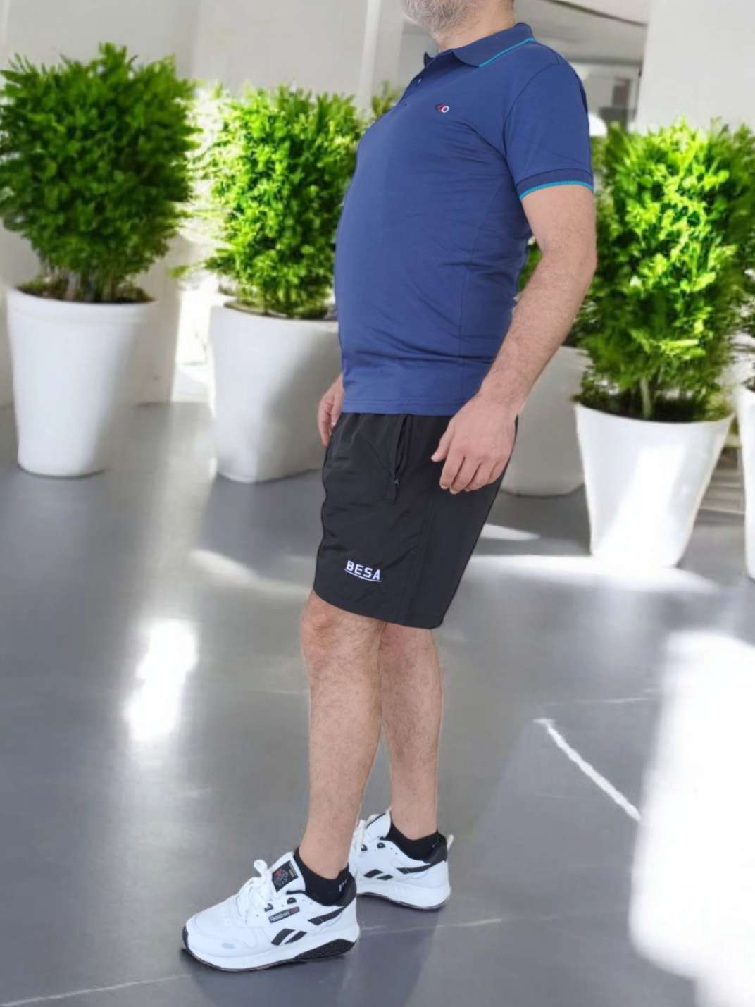 Besa Polo Yaka Fit Likralı Soft Premium Kumaş Lacivert T-Shirt - Görsel 2