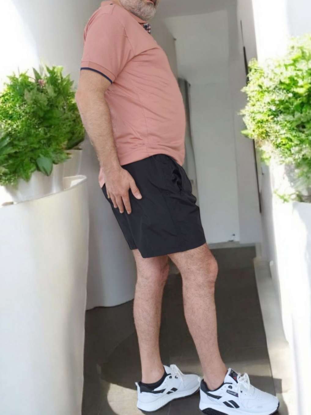 Besa Polo Yaka Fit Likralı Soft Premium Kumaş PUDRA T-Shirt - Görsel 7
