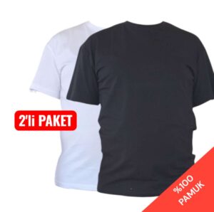 Besa 2Li paket Tişört %100 Pamuk Yumuşak Premium Kumaş Kısa Kollu