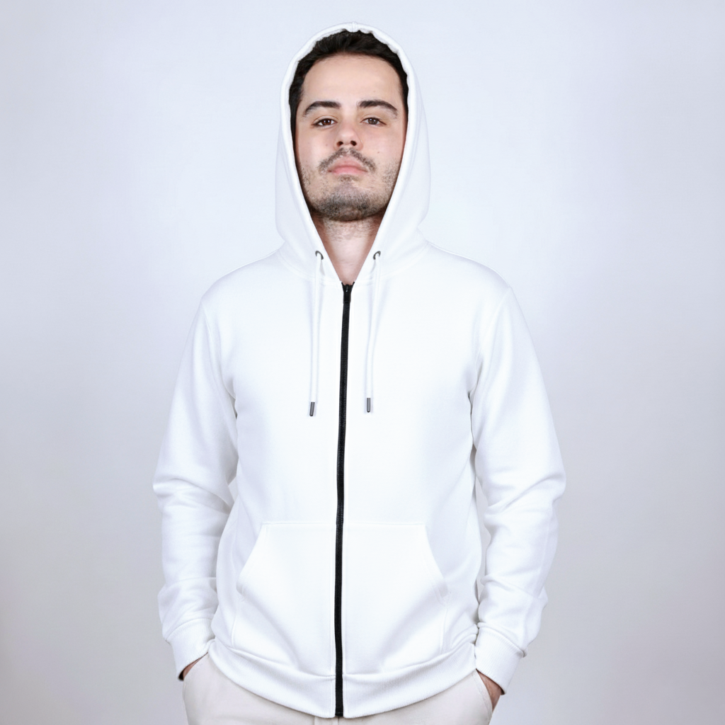 Kapüşonlu Sweatshirt Sade, Şık ve Konforlu, Tam Fermuarlı, Çift Cepli ! Her Tarza Uygun - Görsel 9
