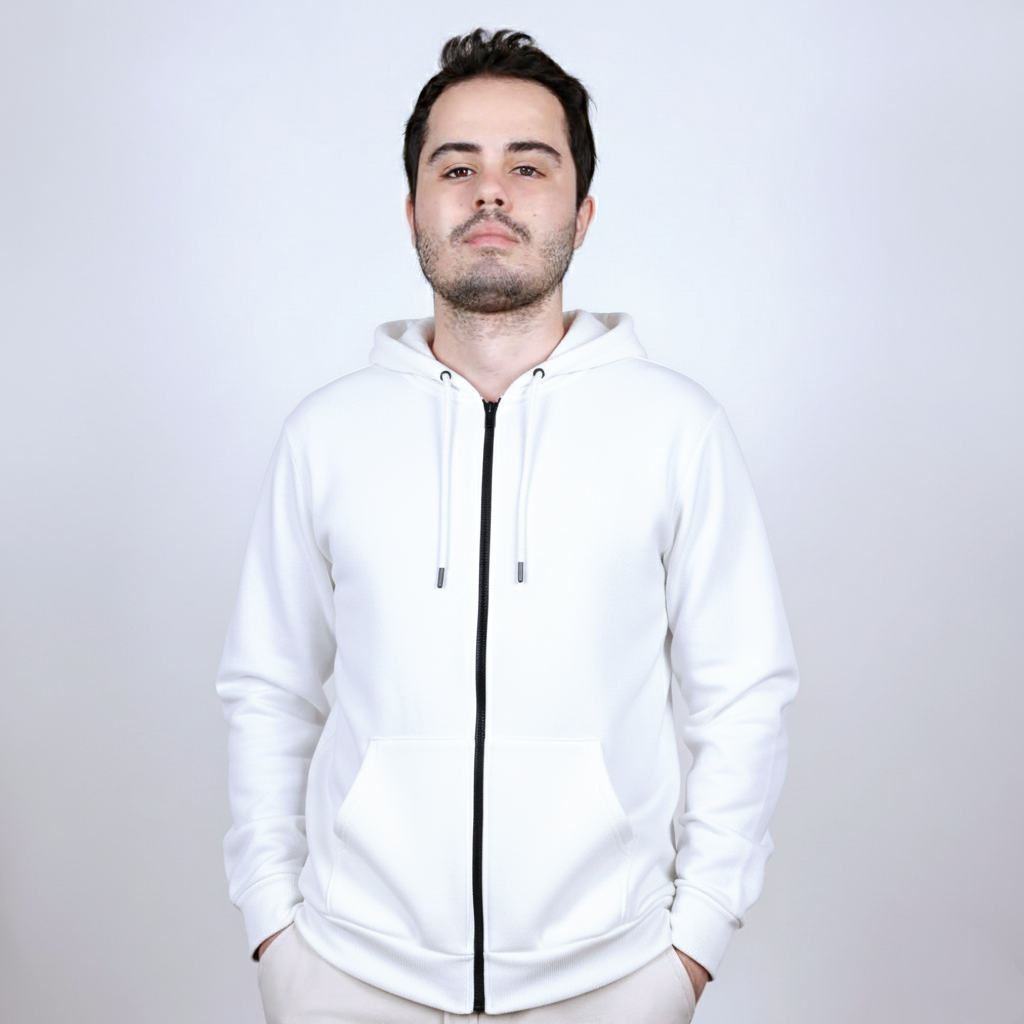 Kapüşonlu Sweatshirt Sade, Şık ve Konforlu, Tam Fermuarlı, Çift Cepli ! Her Tarza Uygun - Görsel 8