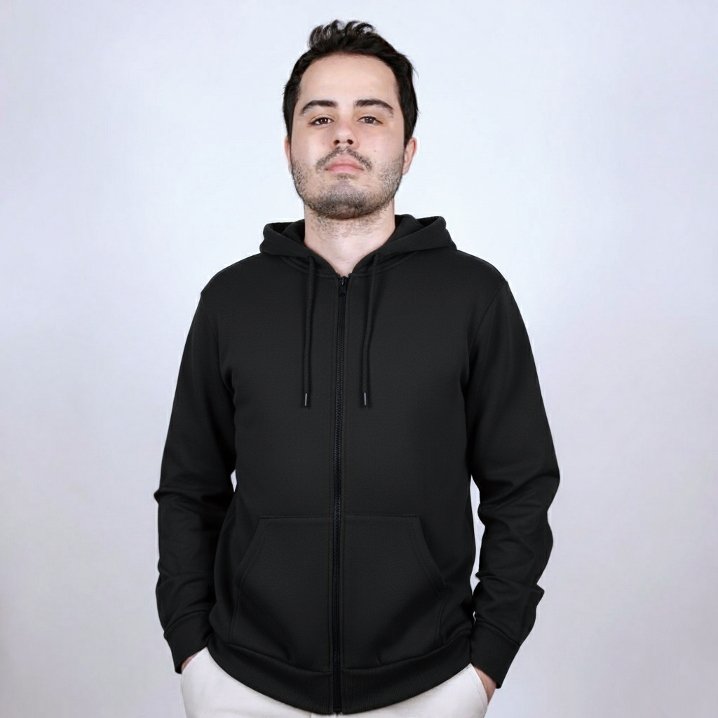 Kapüşonlu Sweatshirt Sade, Şık ve Konforlu, Tam Fermuarlı, Çift Cepli ! Her Tarza Uygun - Görsel 4